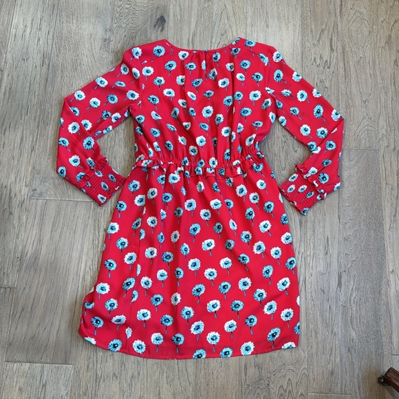 J. Crew Printed Long Sleeve Fitted Floral Dress Size 4 - Picture 10 of 11